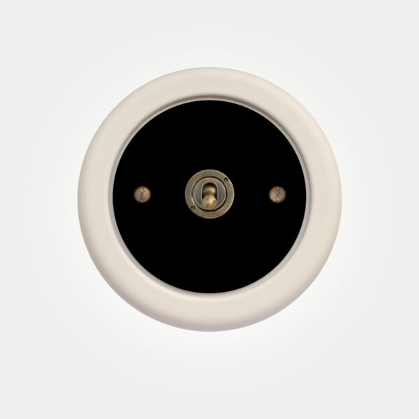 1 Gang Black Switch With Brass Toggle - Image 3