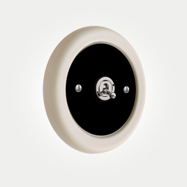 1 Gang Black Switch With Chrome Toggle - Image 2