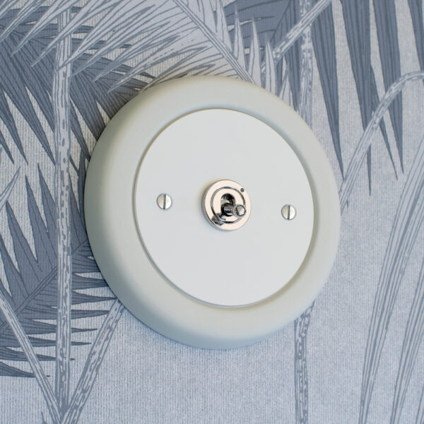 1 Gang White Switch With Chrome Toggle