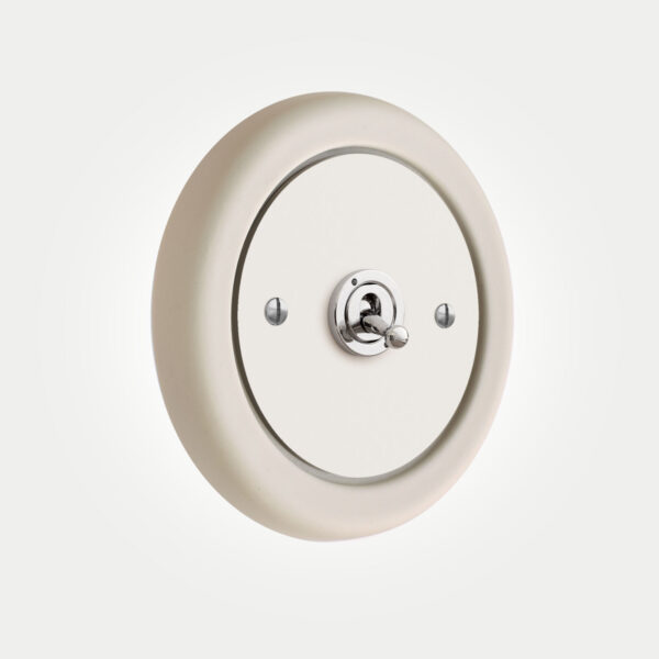 1 Gang White Switch With Chrome Toggle - Image 3