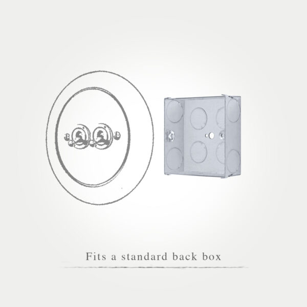 2 Gang White Switch With Brass Toggle - Image 4