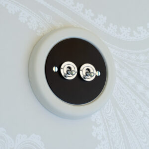 2 Gang Black With Chrome Toggle Switch