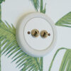 2 Gang White Switch With Brass Toggle - Image 5