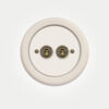 2 Gang White Switch With Brass Toggle - Image 3