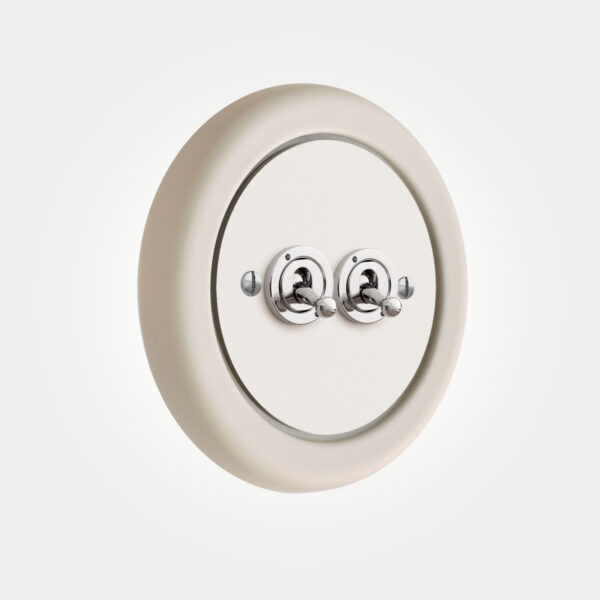 2 Gang White Switch With Chrome Toggle - Image 3