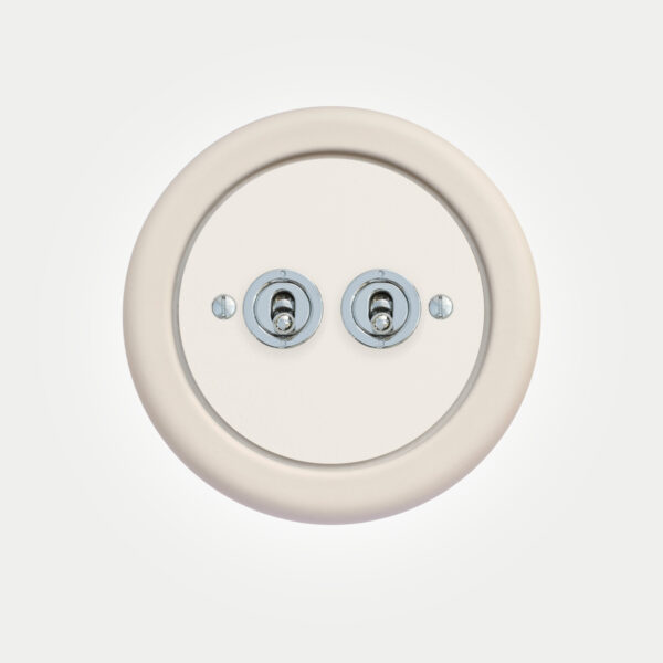 2 Gang White Switch With Chrome Toggle - Image 2