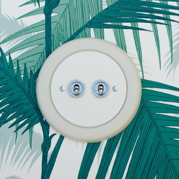 2 Gang White Switch With Chrome Toggle - Image 5