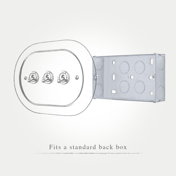 3 Gang Black Switch With Chrome Toggle - Image 4