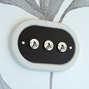 3 Gang Black Switch With Chrome Toggle