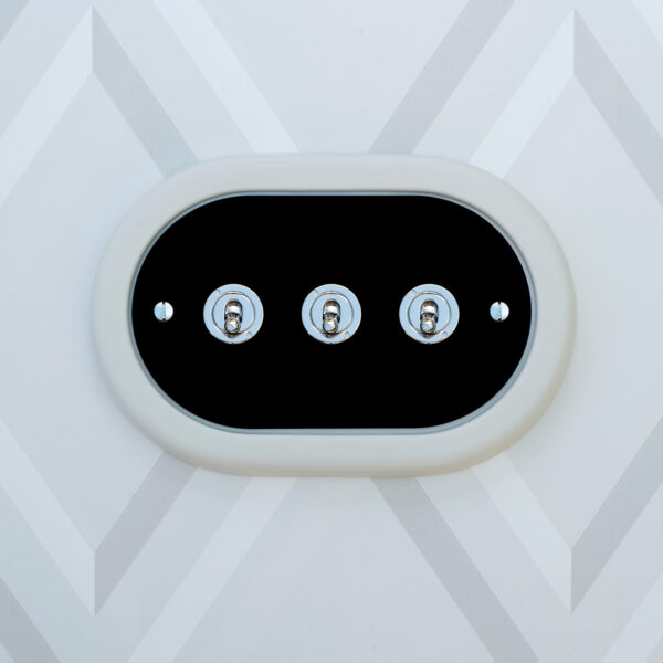 3 Gang Black Switch With Chrome Toggle - Image 5