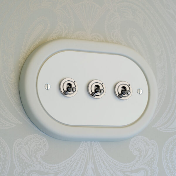 3 Gang White Switch With Chrome Toggle - Image 5