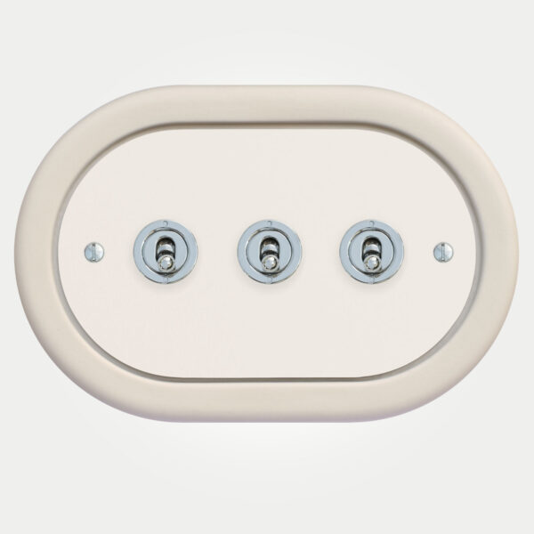 3 Gang White Switch With Chrome Toggle - Image 3