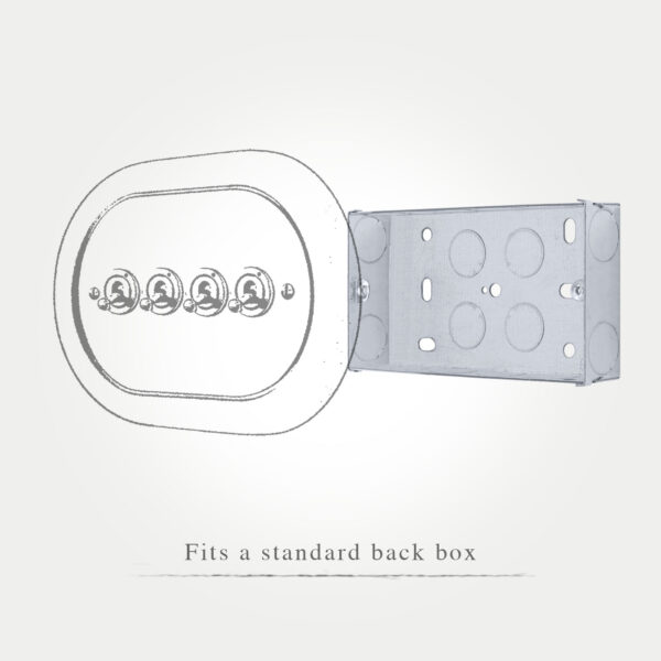 4 Gang Black Switch With Chrome Toggle - Image 4