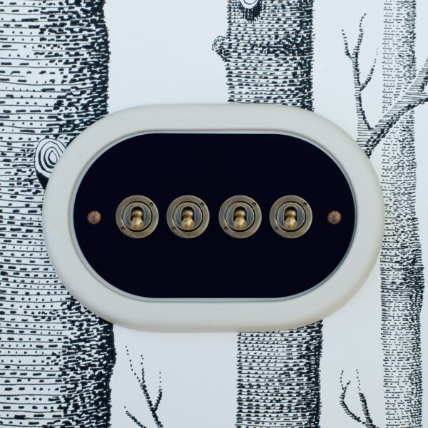 4 Gang Black Switch With Brass Toggle - Image 5