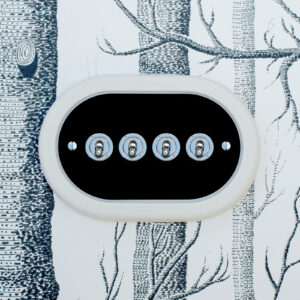4 Gang Black Switch With Chrome Toggle