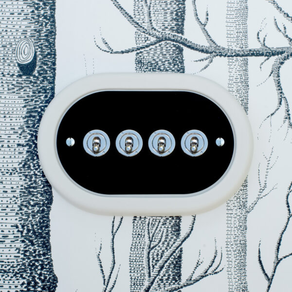 4 Gang Black Switch With Chrome Toggle