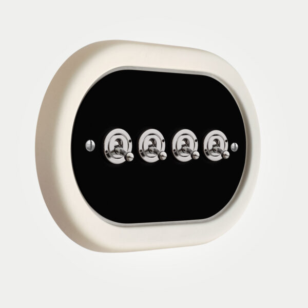 4 Gang Black Switch With Chrome Toggle - Image 2