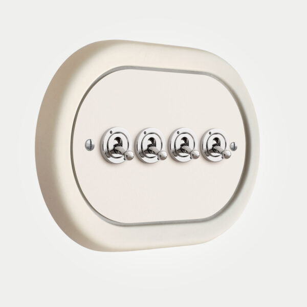 4 Gang White Switch With Chrome Toggle - Image 3