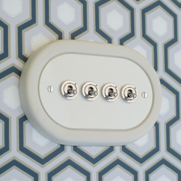 4 Gang White Switch With Chrome Toggle - Image 5
