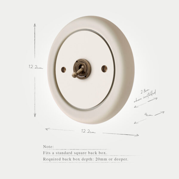 1 Gang White Switch With Brass Toggle - Image 6