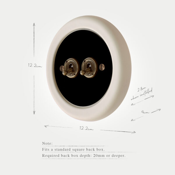 2 Gang Black Switch With Brass Toggle - Image 6