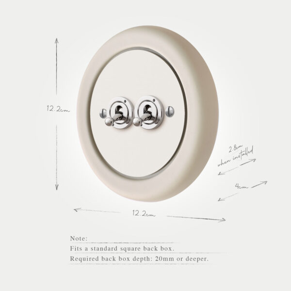 2 Gang White Switch With Chrome Toggle - Image 6