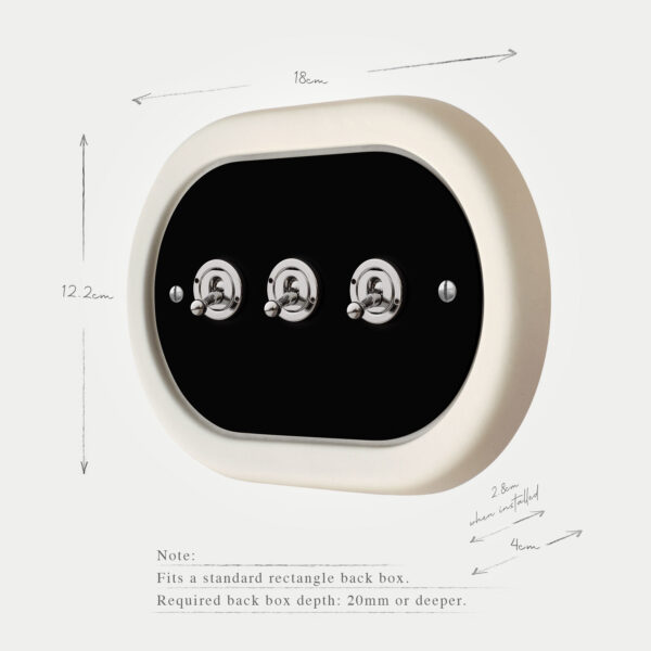 3 Gang Black Switch With Chrome Toggle - Image 6