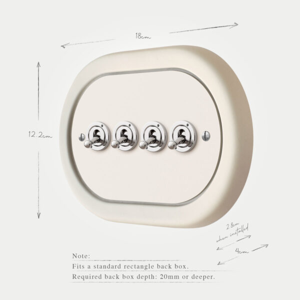 4 Gang White Switch With Chrome Toggle - Image 7